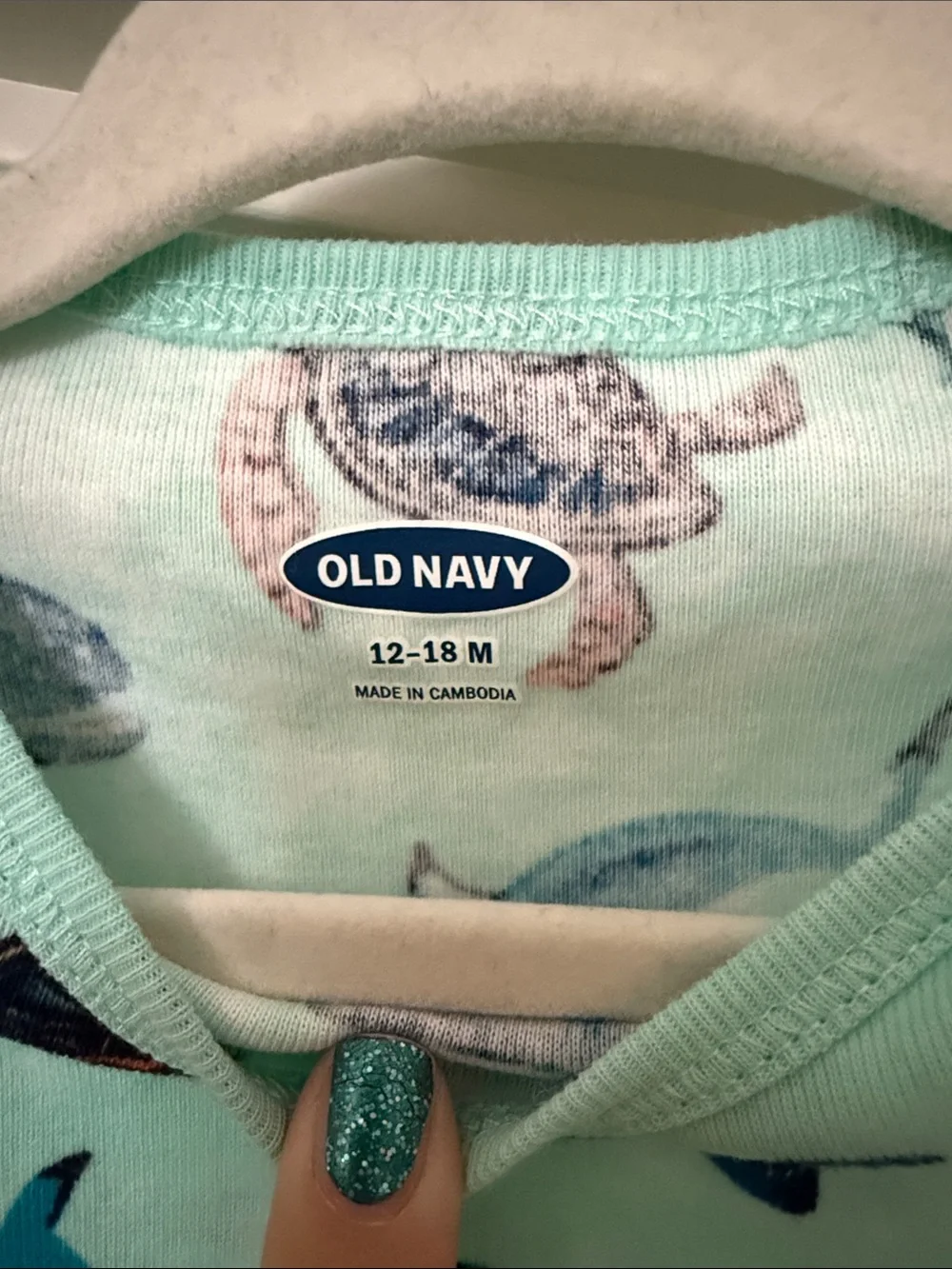 Old Navy Aqua Sea Creature Print One-Piece Bodysuit